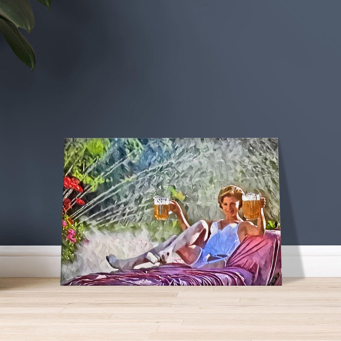 Happy Place - Happy Gilmore - Oil Painting Print on Canvas — Size reference — Natural Birdies