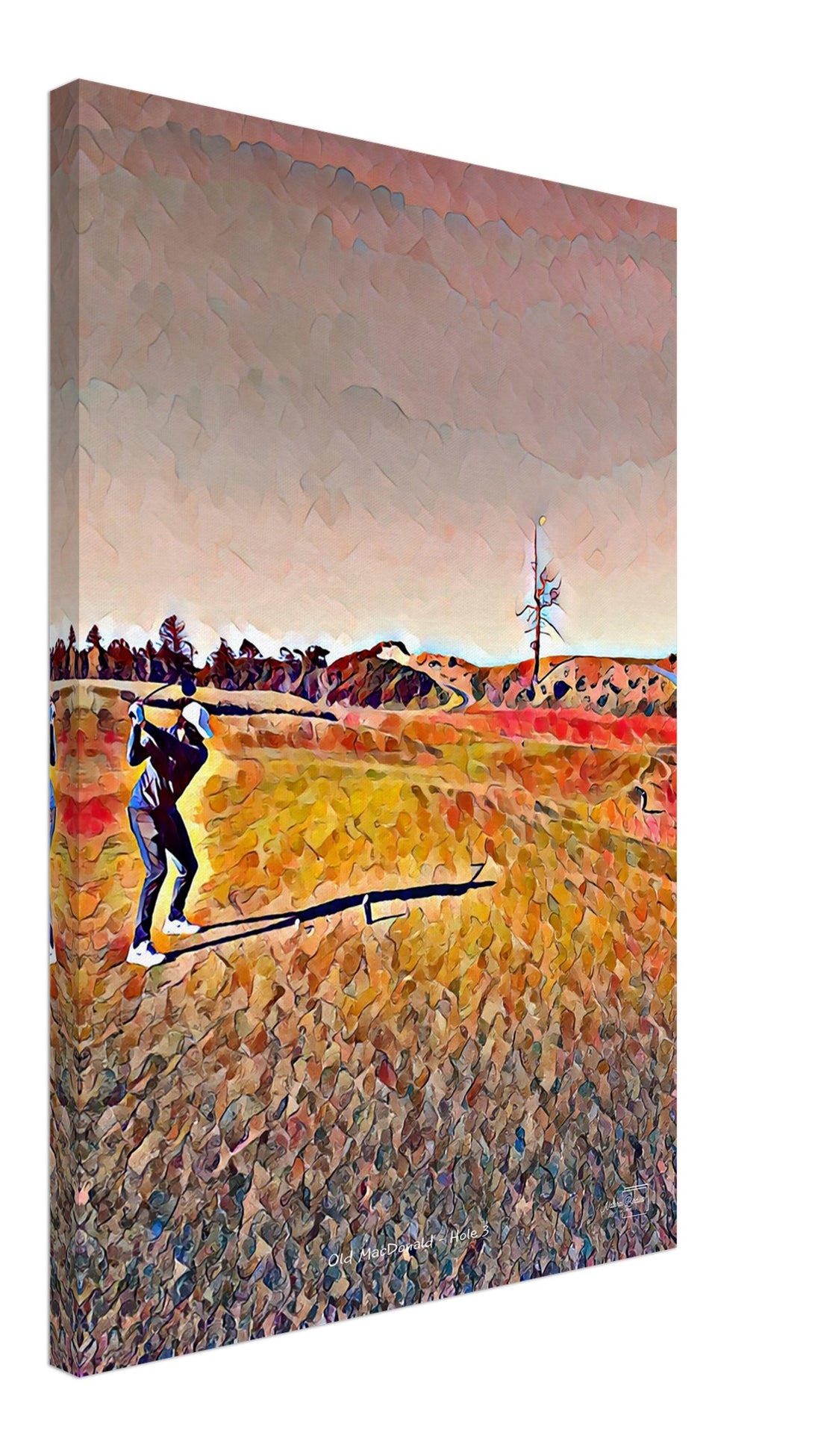 Old MacDonald at Bandon Dunes Ghost Tree hole 3 oil print emphasizing the artistic details