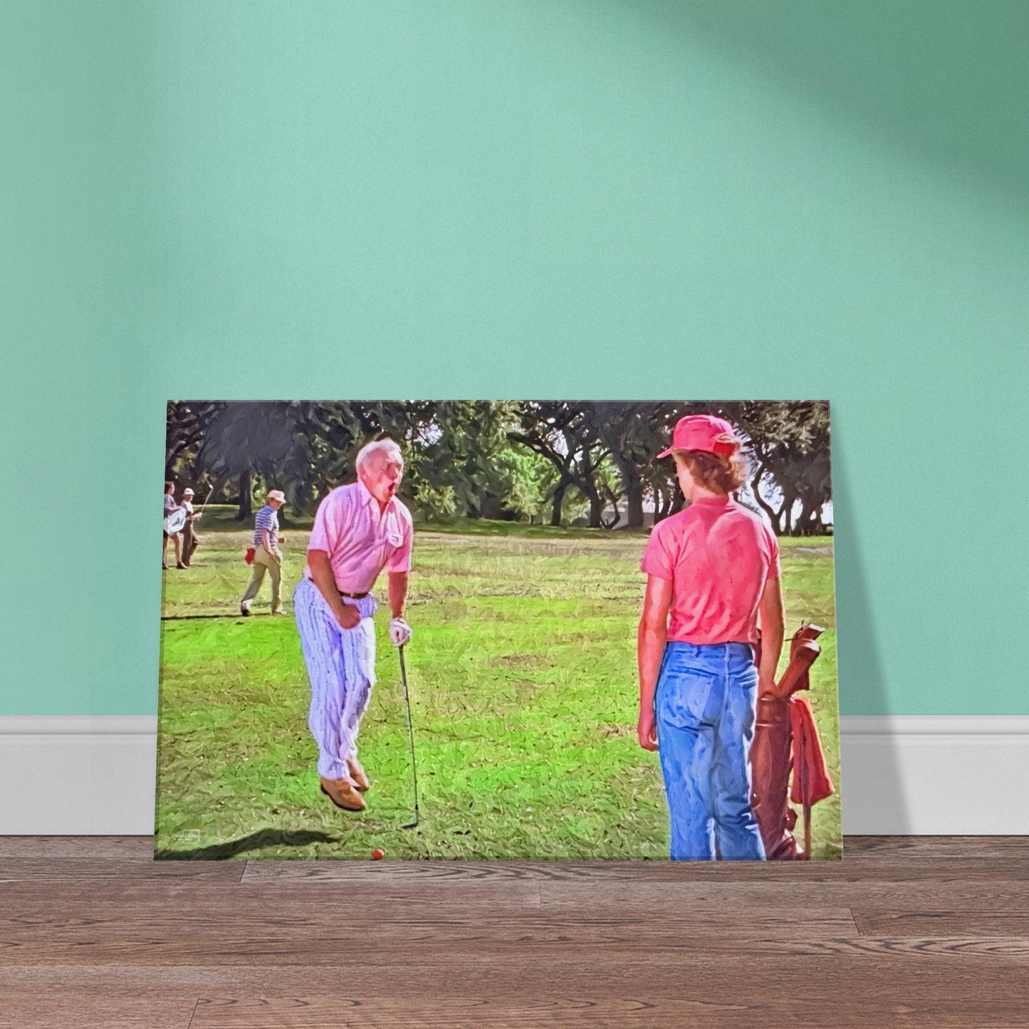 Smails Takes a Shot from Al Czervik - Caddyshack Art - Golf Wall Art