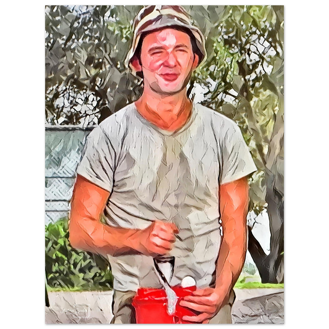 Humorous scene of Carl Spackler washing a ball Caddyshack art print