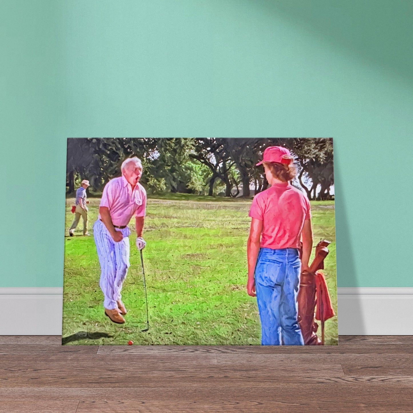 Smails Takes a Shot from Al Czervik - Caddyshack Art - Golf Wall Art