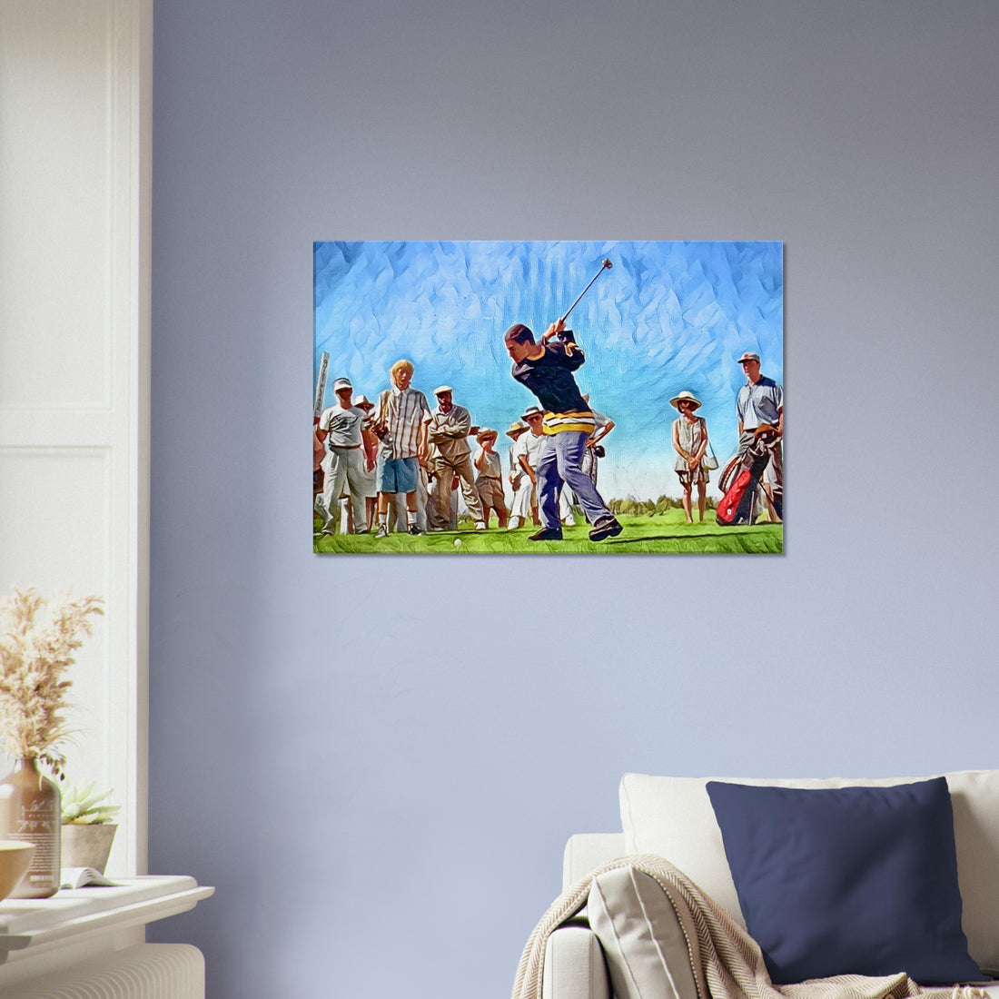 Colorful Happy Gilmore golf wall art print on canvas