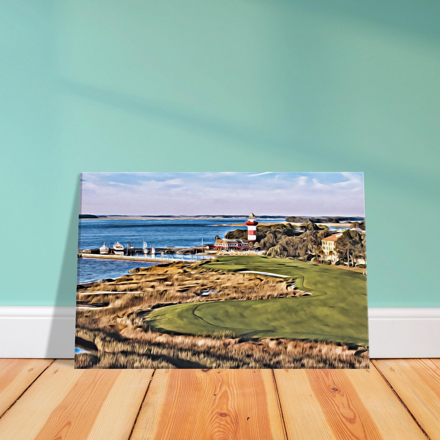 Harbour Town Golf Links 18th hole panoramic view golf wall art