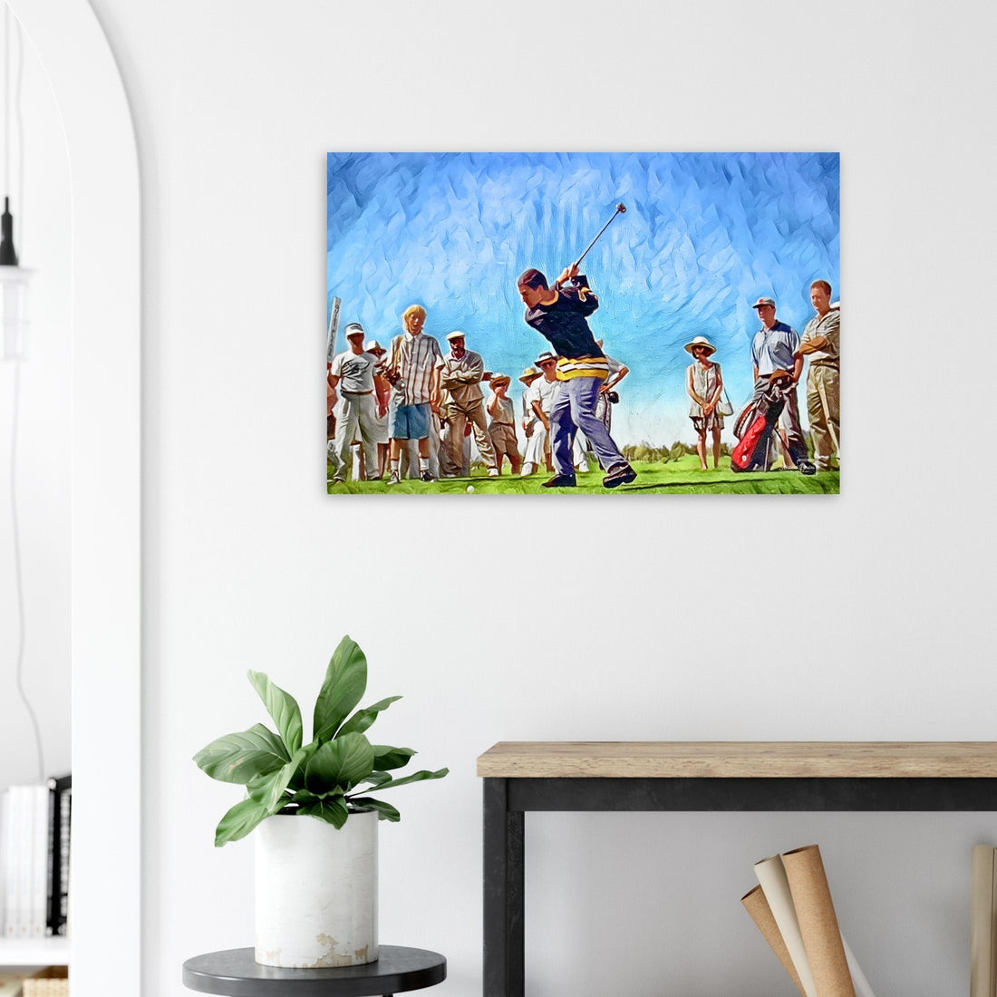 Illustration of Happy Gilmore's legendary 400 yard drive Happy Gilmore Golf Wall Art