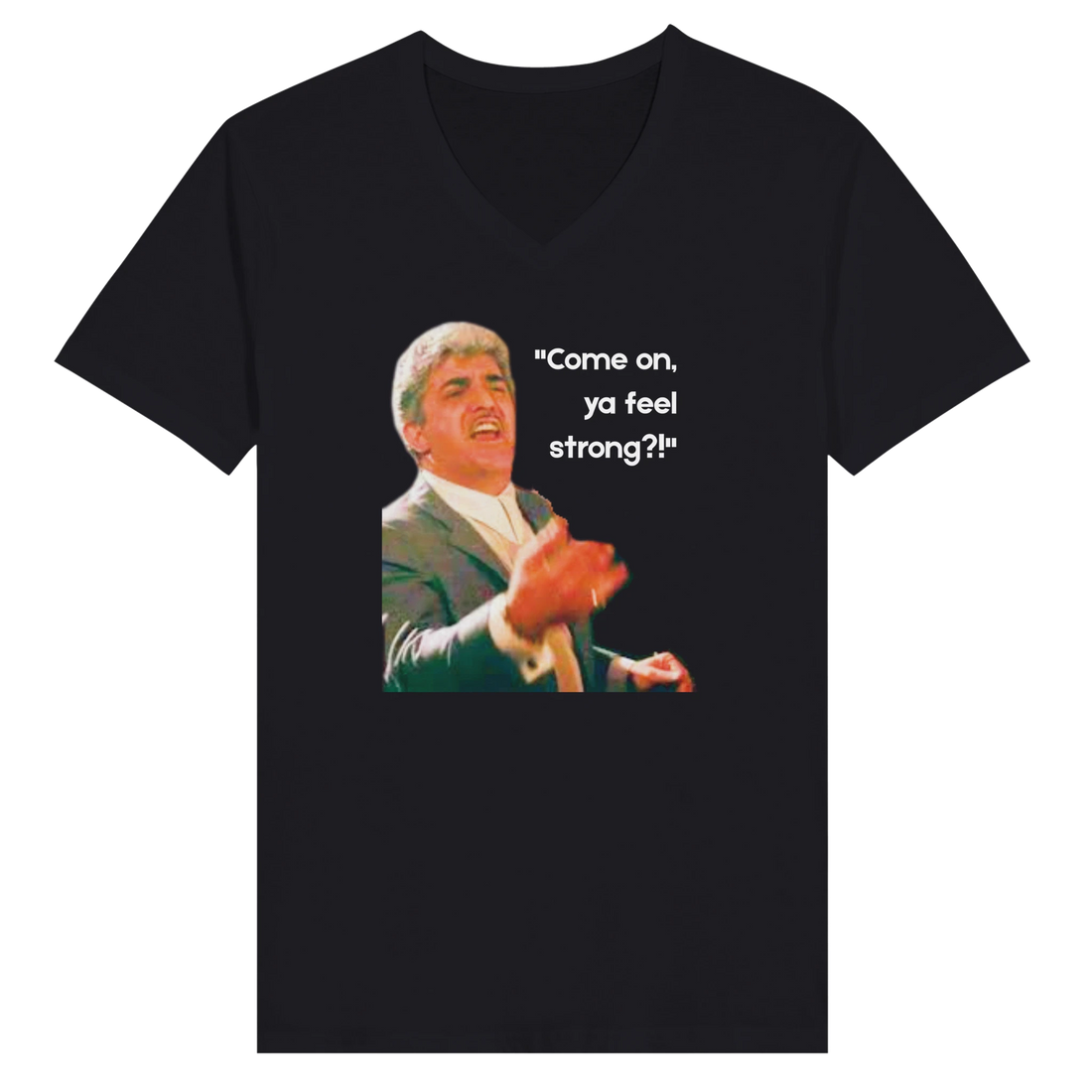 Goodfellas inspired 'Ya Feel Strong' quote on a golf t-shirt