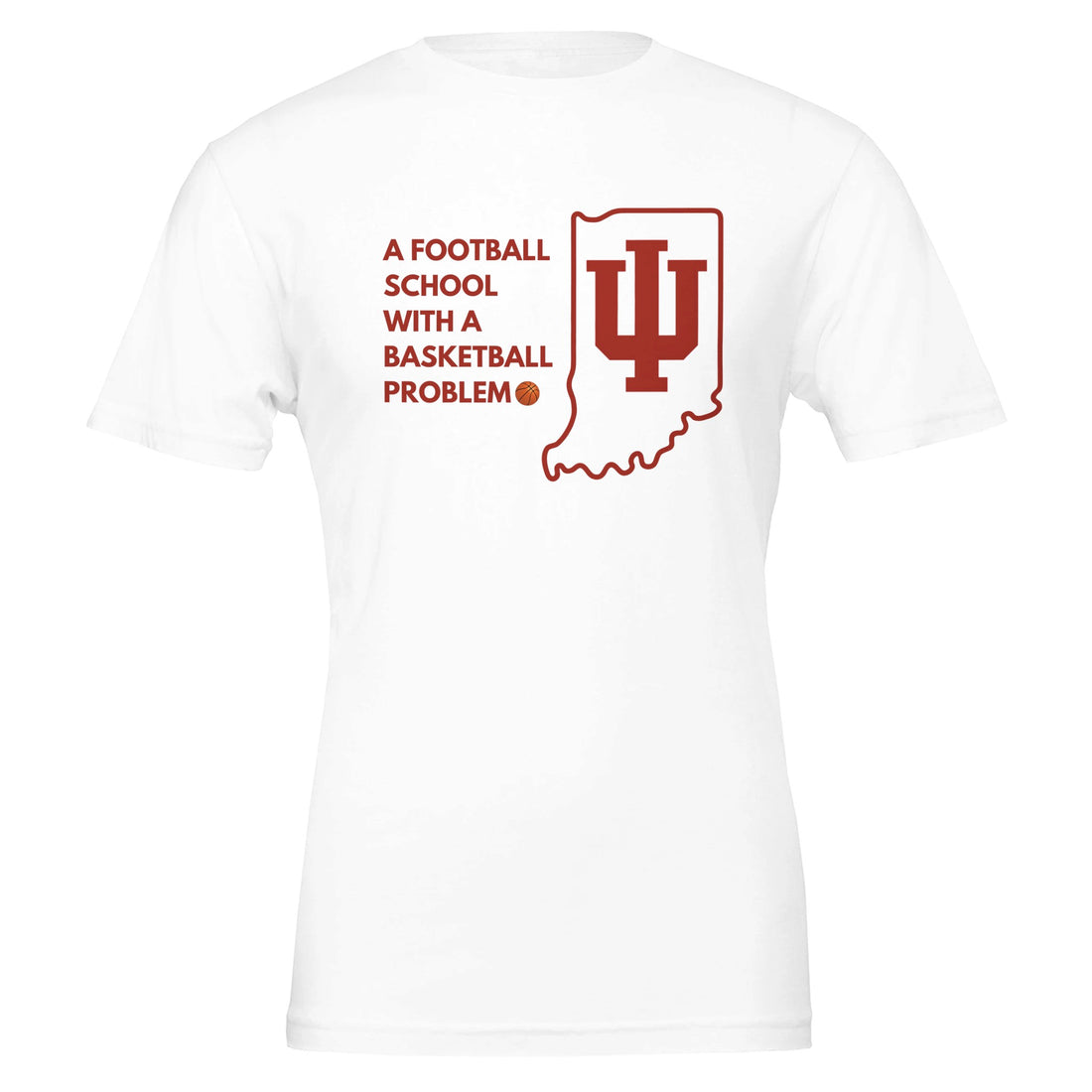 football school basketball problem indiana university golf t-shirt