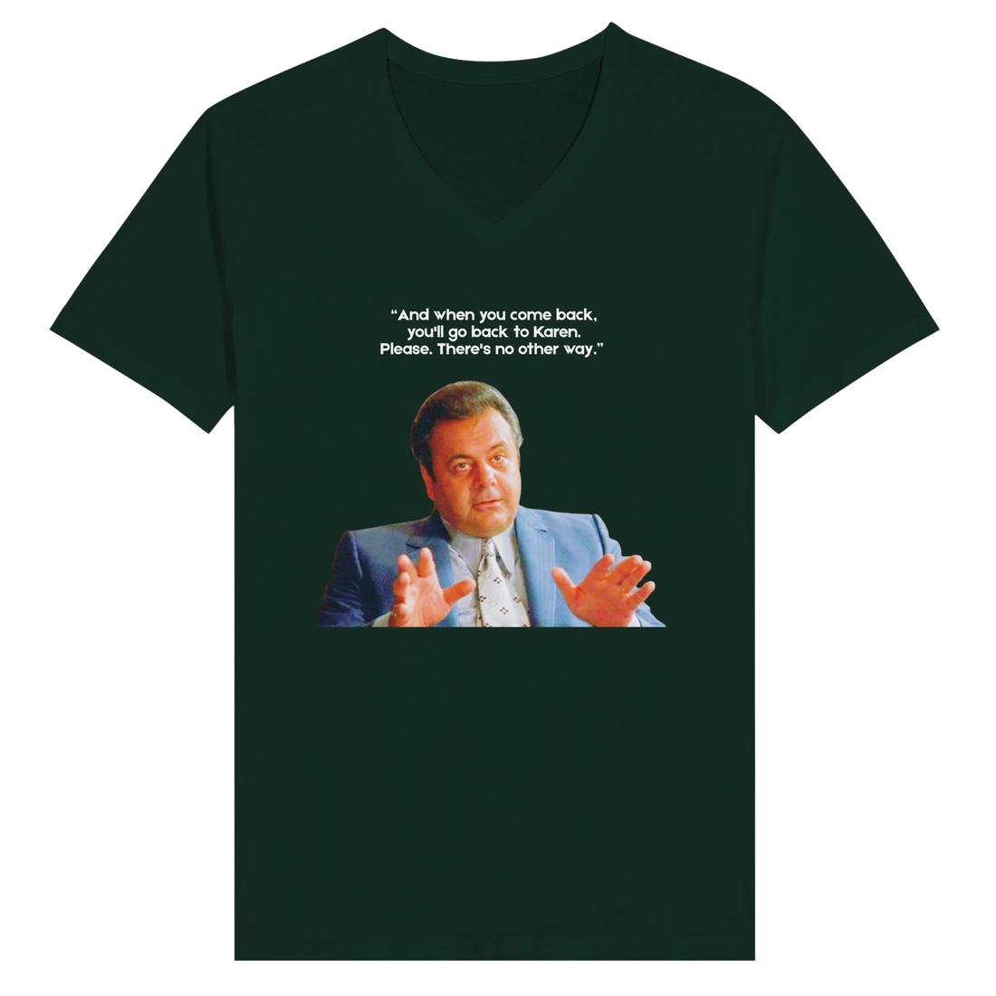 Paulie instructing Henry about Karen Goodfellas t-shirt