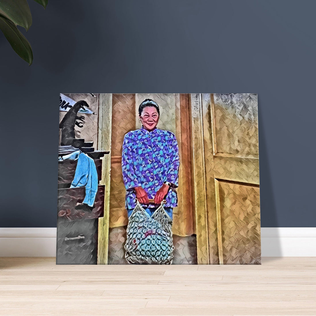 Happy Gilmore laughing with a new friend on the course - Happy Gilmore oil on canvas print