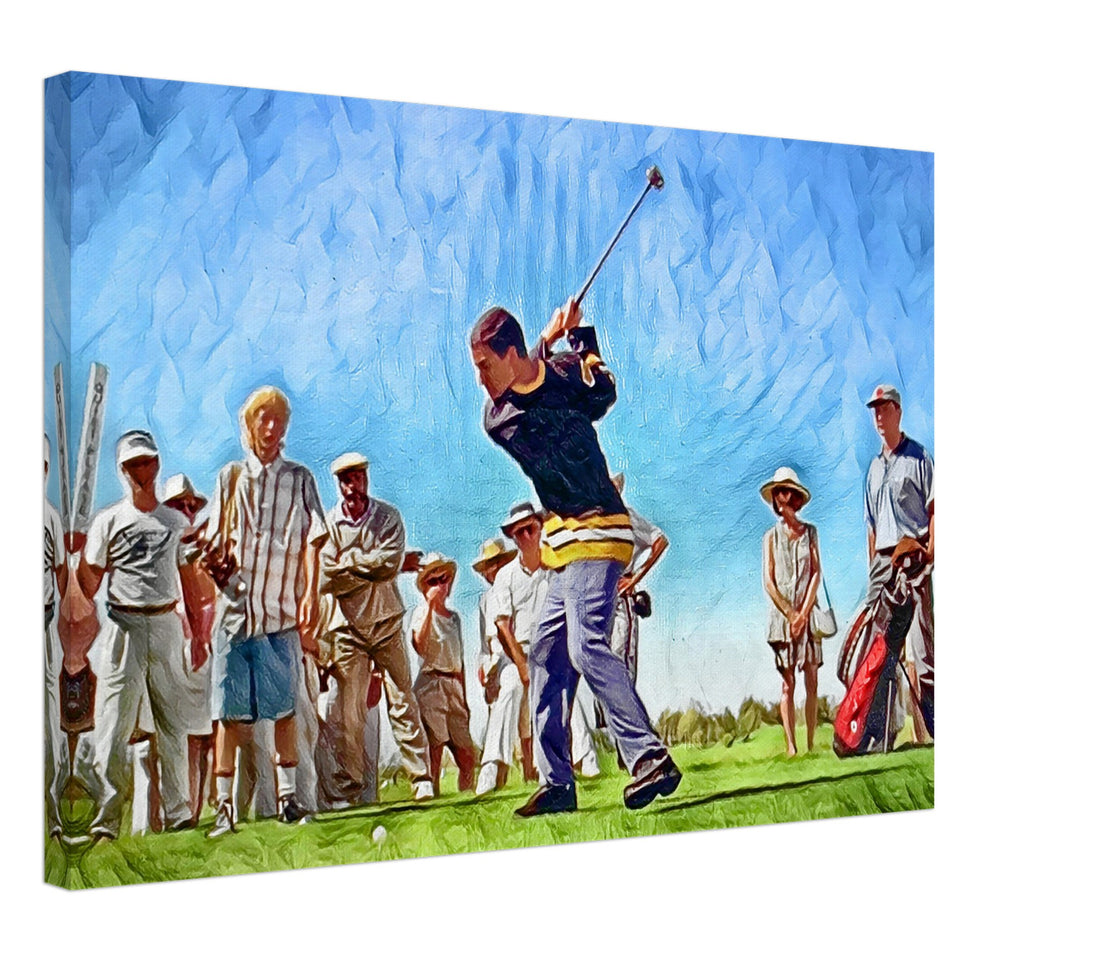 Art print depicting a memorable scene from Happy Gilmore