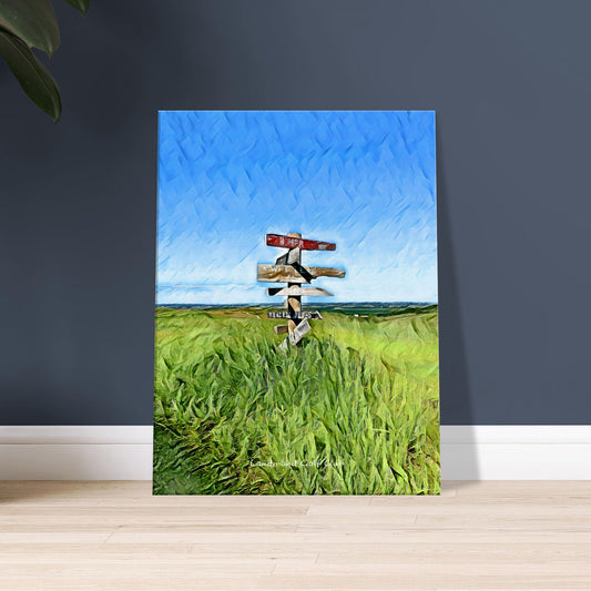 Landmand Golf Club - Wayfinding Sign - Oil Painting Canvas Art Print