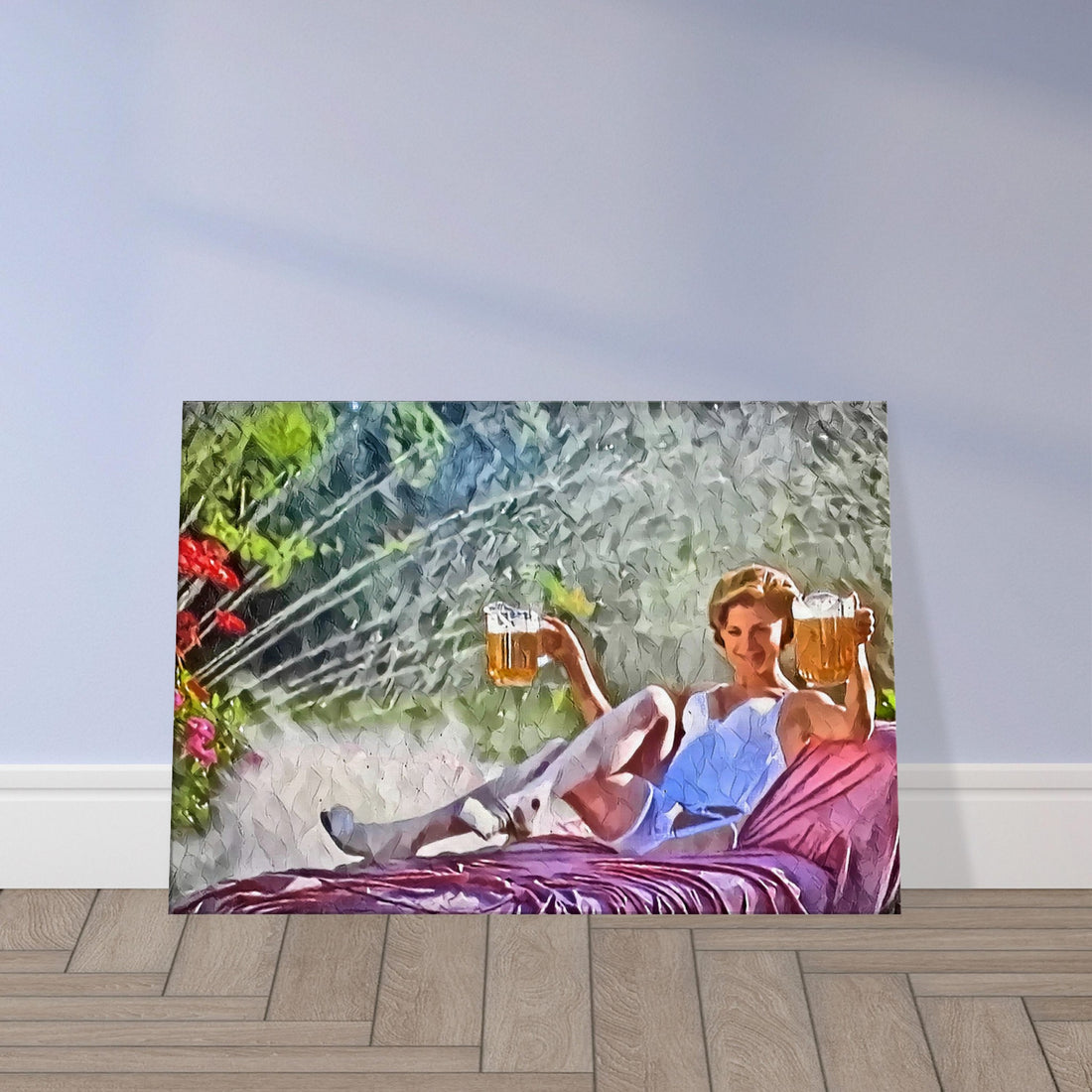 Happy Place - Happy Gilmore - Oil Painting Print on Canvas — Front view — Natural Birdies