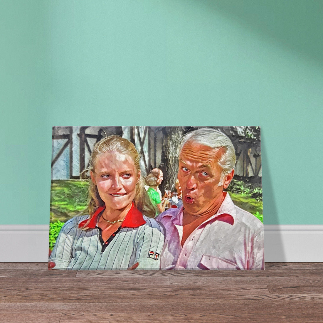 Lacey Underall and Judge Smails at the tee box Caddyshack golf wall art