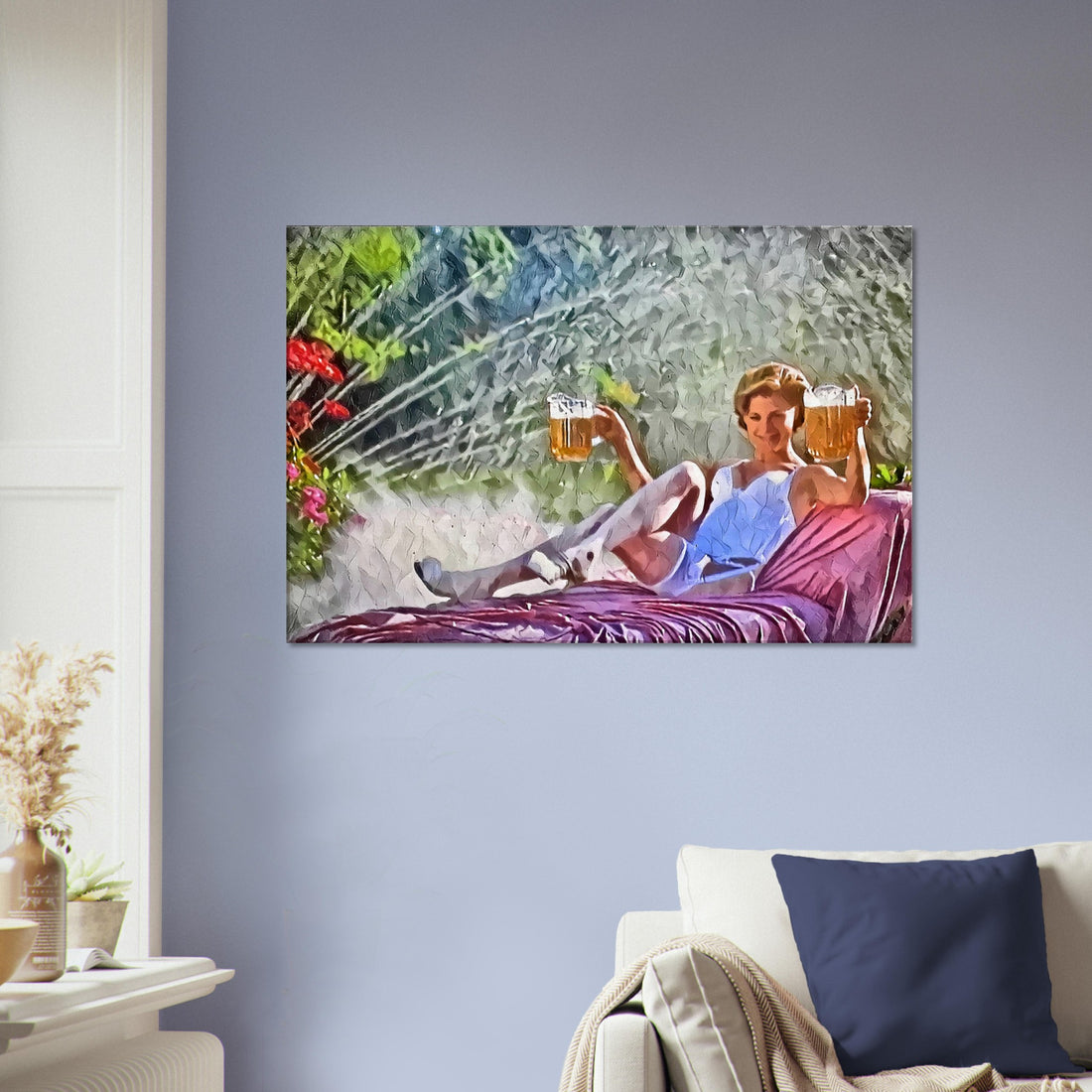Happy Place - Happy Gilmore - Oil Painting Print on Canvas — Alternate view — Natural Birdies