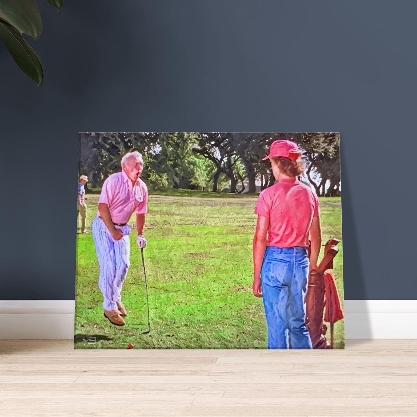 Smails Takes a Shot from Al Czervik - Caddyshack Art - Golf Wall Art