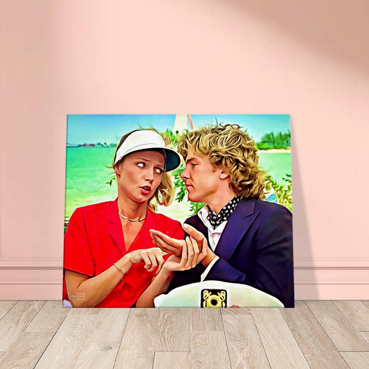 Lacey Underall and Danny Noonan Compare Skin Notes - Caddyshack Art - Golf Wall Art