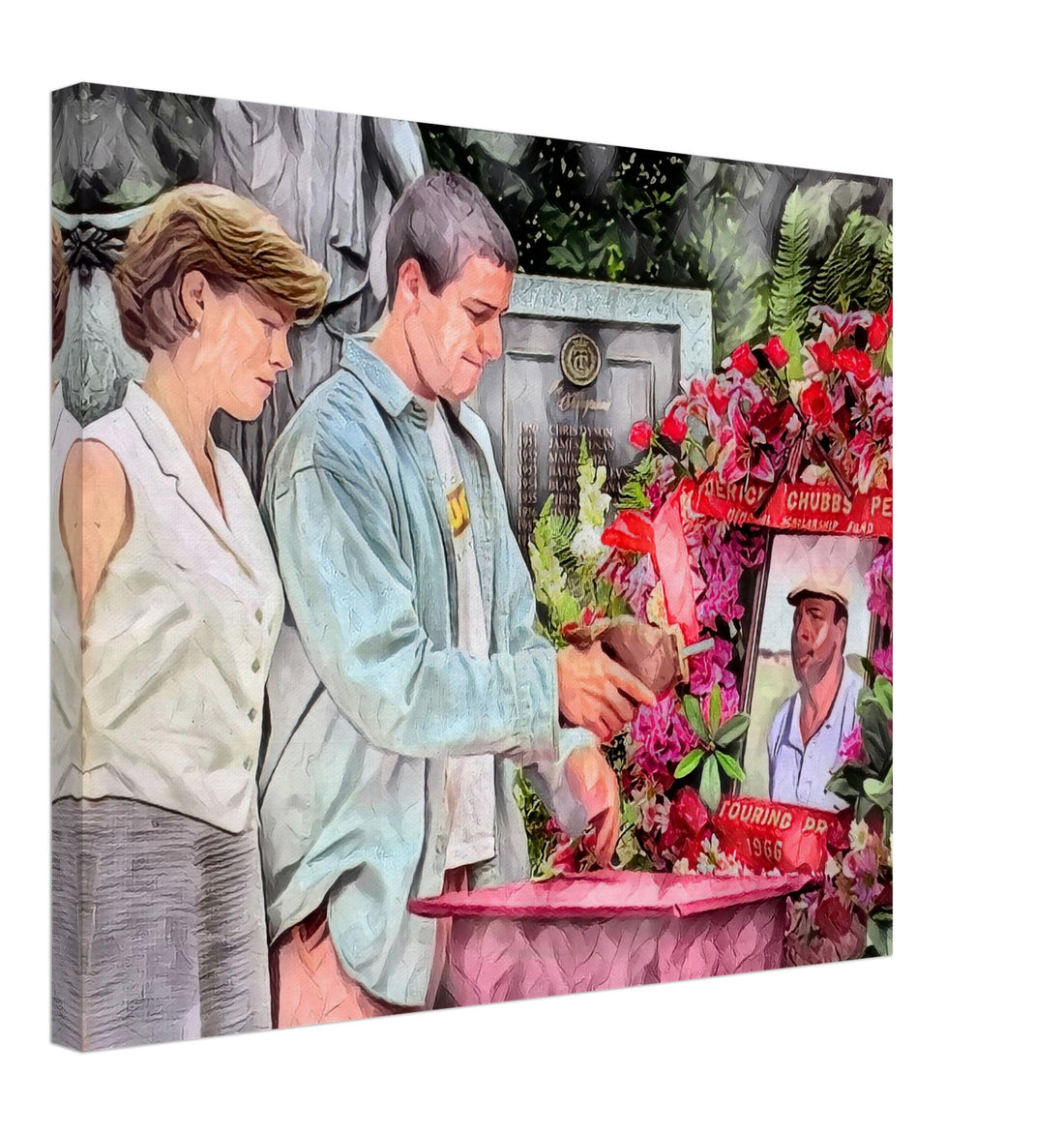 Chubbs Peterson's funeral tribute scene from Happy Gilmore oil on canvas print