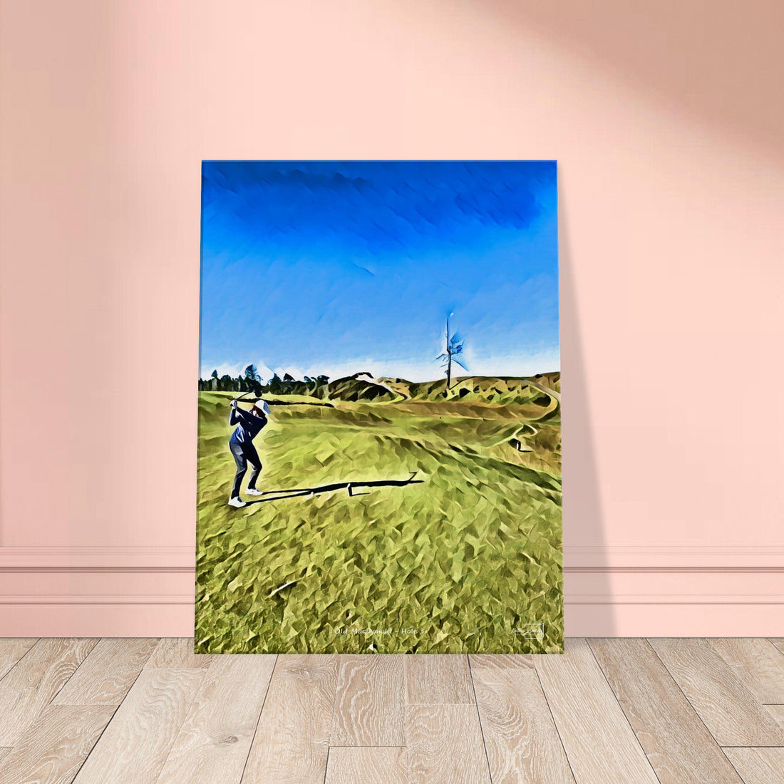 Art print of Old MacDonald at Bandon Dunes hole 3 highlighting the Ghost Tree