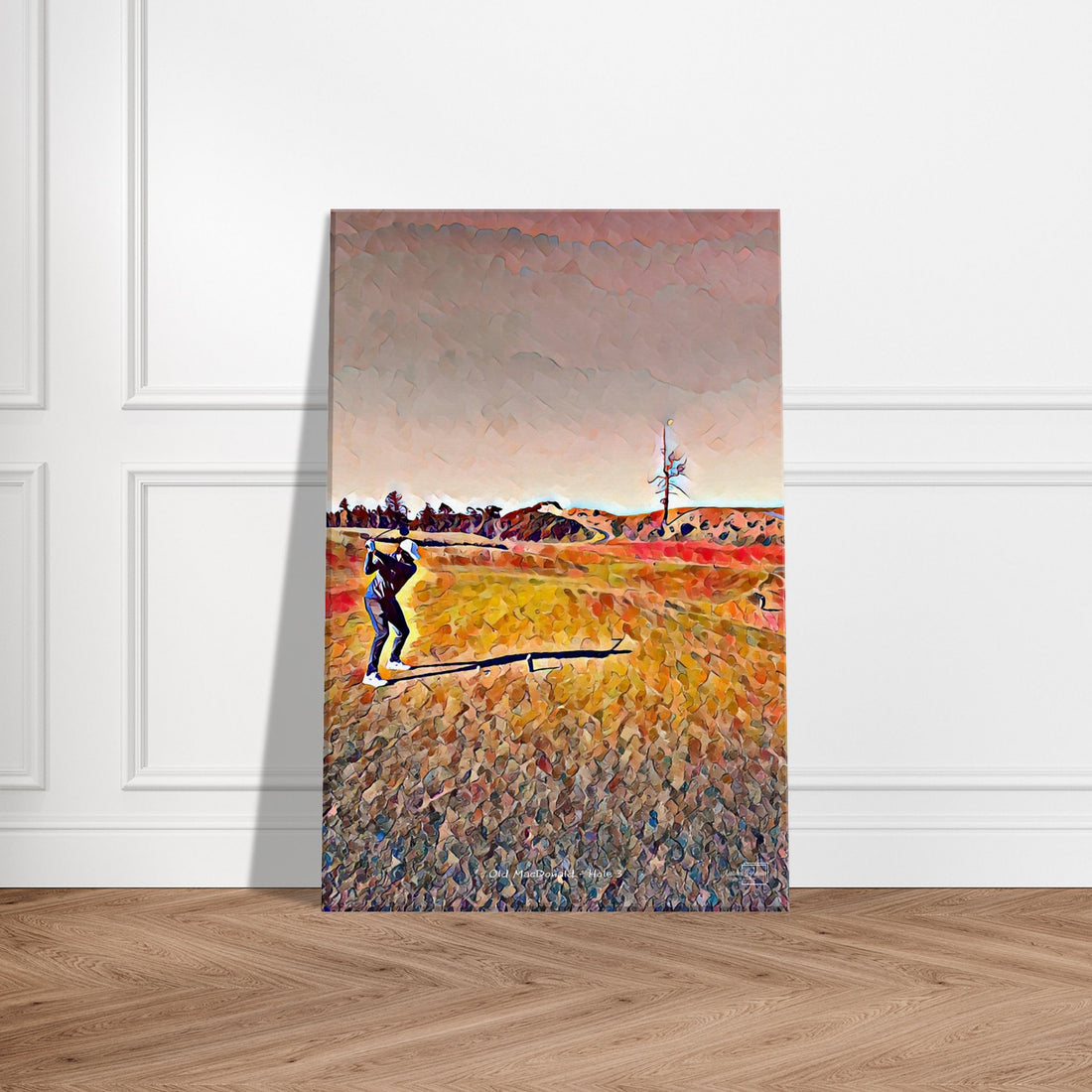 Old MacDonald at Bandon Dunes Ghost Tree hole 3 oil print showcasing the coastal landscape