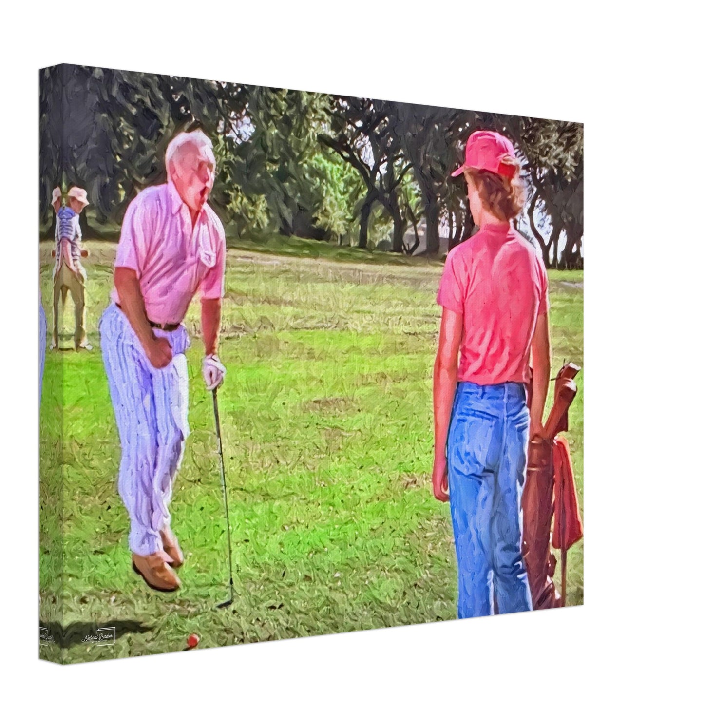 Smails Takes a Shot from Al Czervik - Caddyshack Art - Golf Wall Art