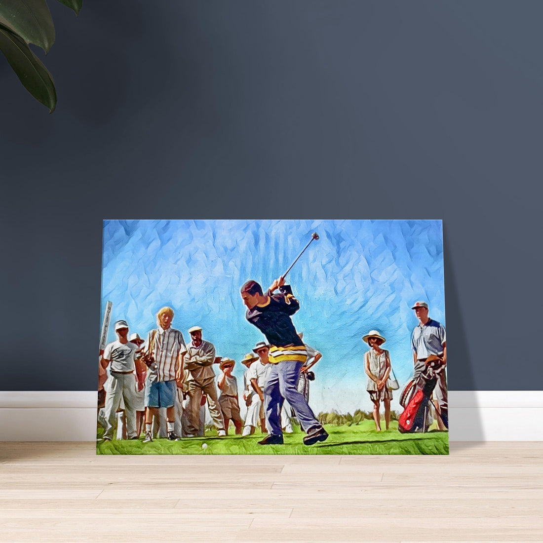 Golf scene featuring Happy Gilmore characters wall art