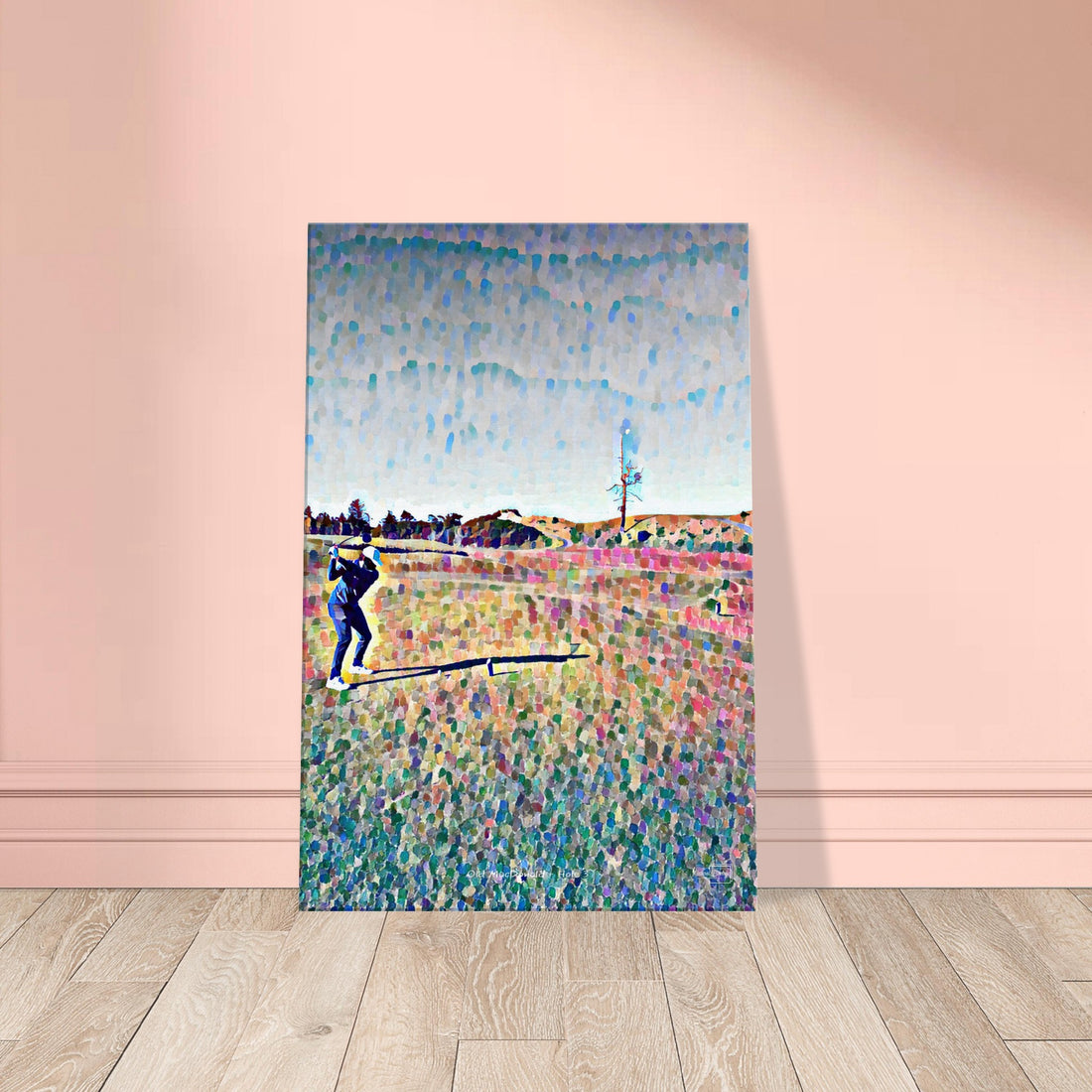 Close-up of the Ghost Tree at Bandon Dunes hole 3 pointillism print