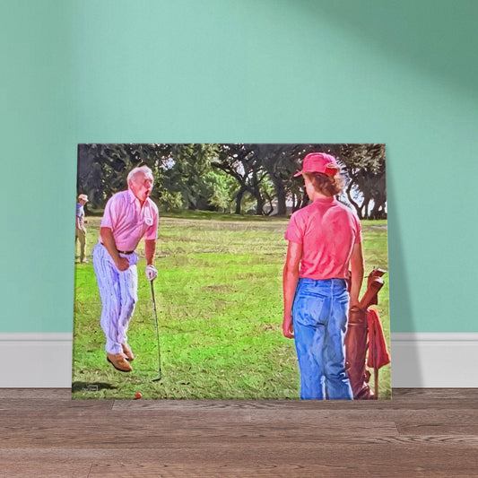 Smails Takes a Shot from Al Czervik - Caddyshack Art - Golf Wall Art