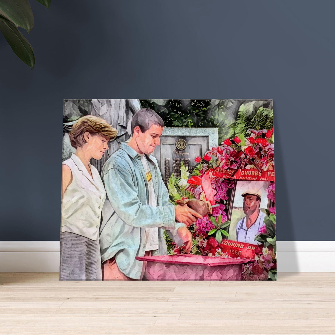 Chubbs Peterson's funeral scene from Happy Gilmore oil on canvas print