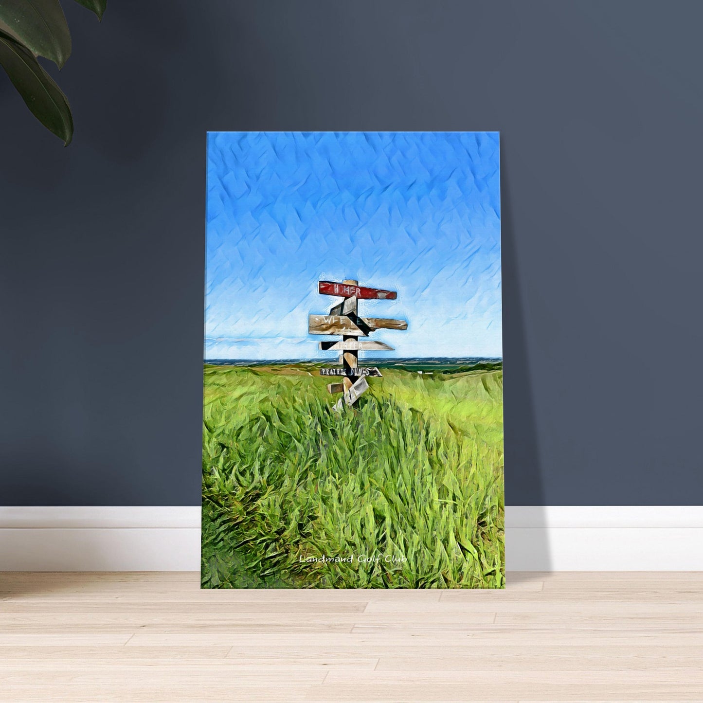 Landmand Golf Club - Wayfinding Sign - Oil Painting Canvas Art Print