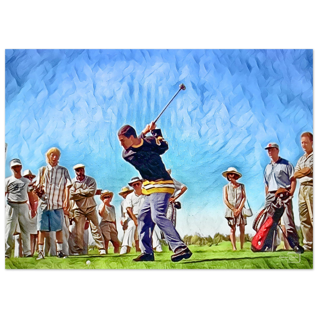 Happy Gilmore preparing to hit a massive drive Happy Gilmore Golf Wall Art