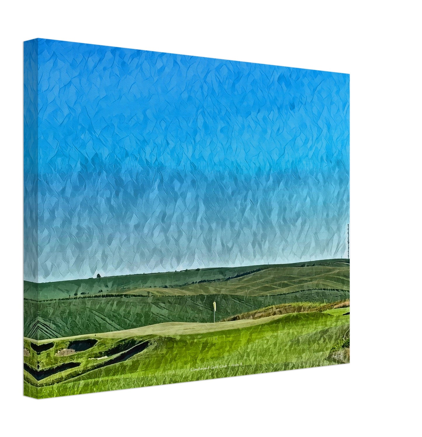 Landmand Golf Club - Hole 8 - Oil Painting Canvas Print - Golf Wall Art