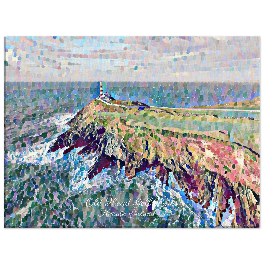 old head golf links cliffs and greens golf course art print