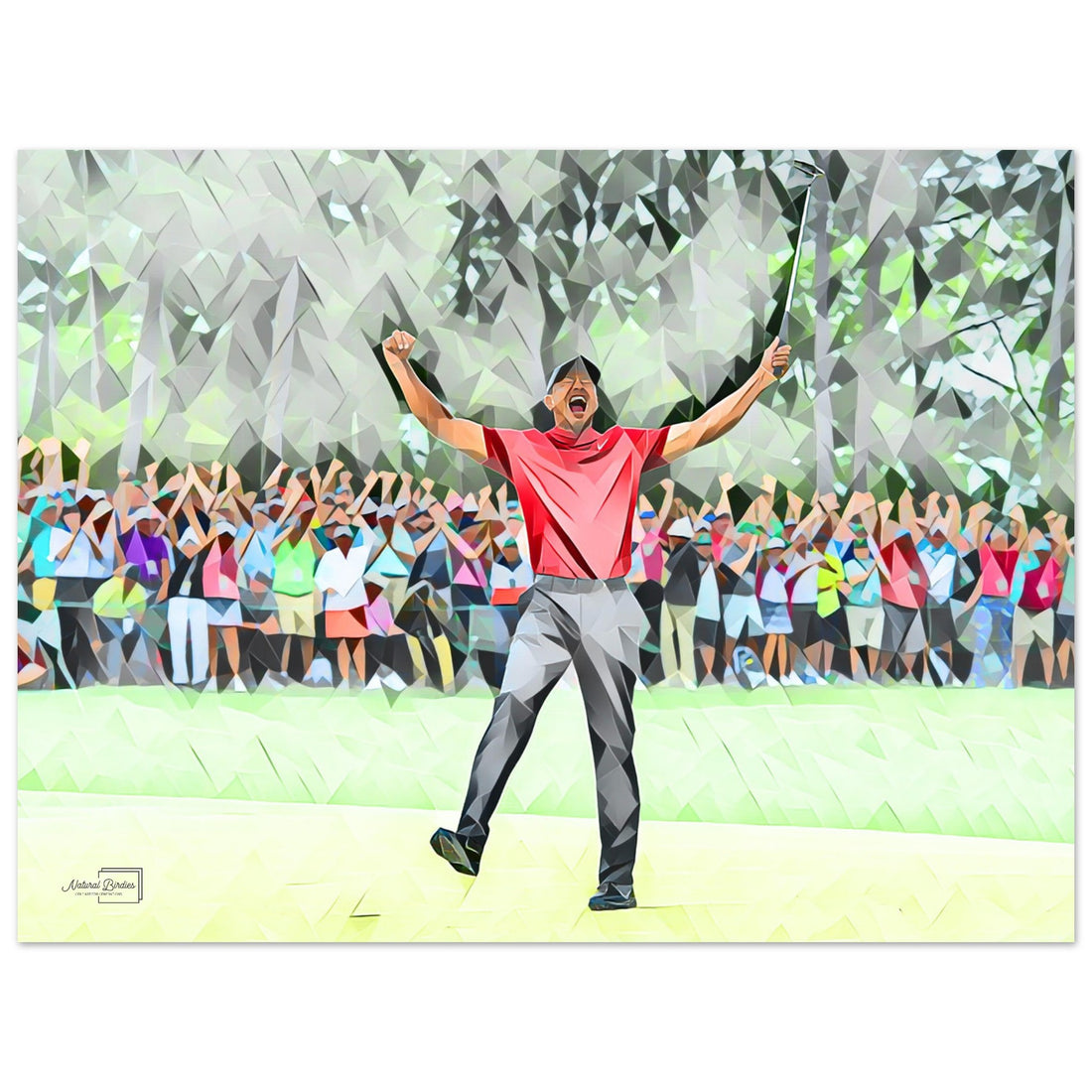 Tiger Woods in action during the 2019 Masters golf wall art