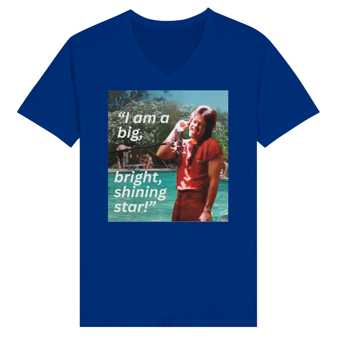Close-up of I'm a Big Bright Shining Star Dirk Diggler Boogie Nights t-shirt design