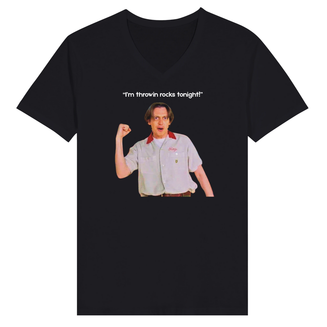 Back view of Donnie Big Lebowski throwing rocks t-shirt design