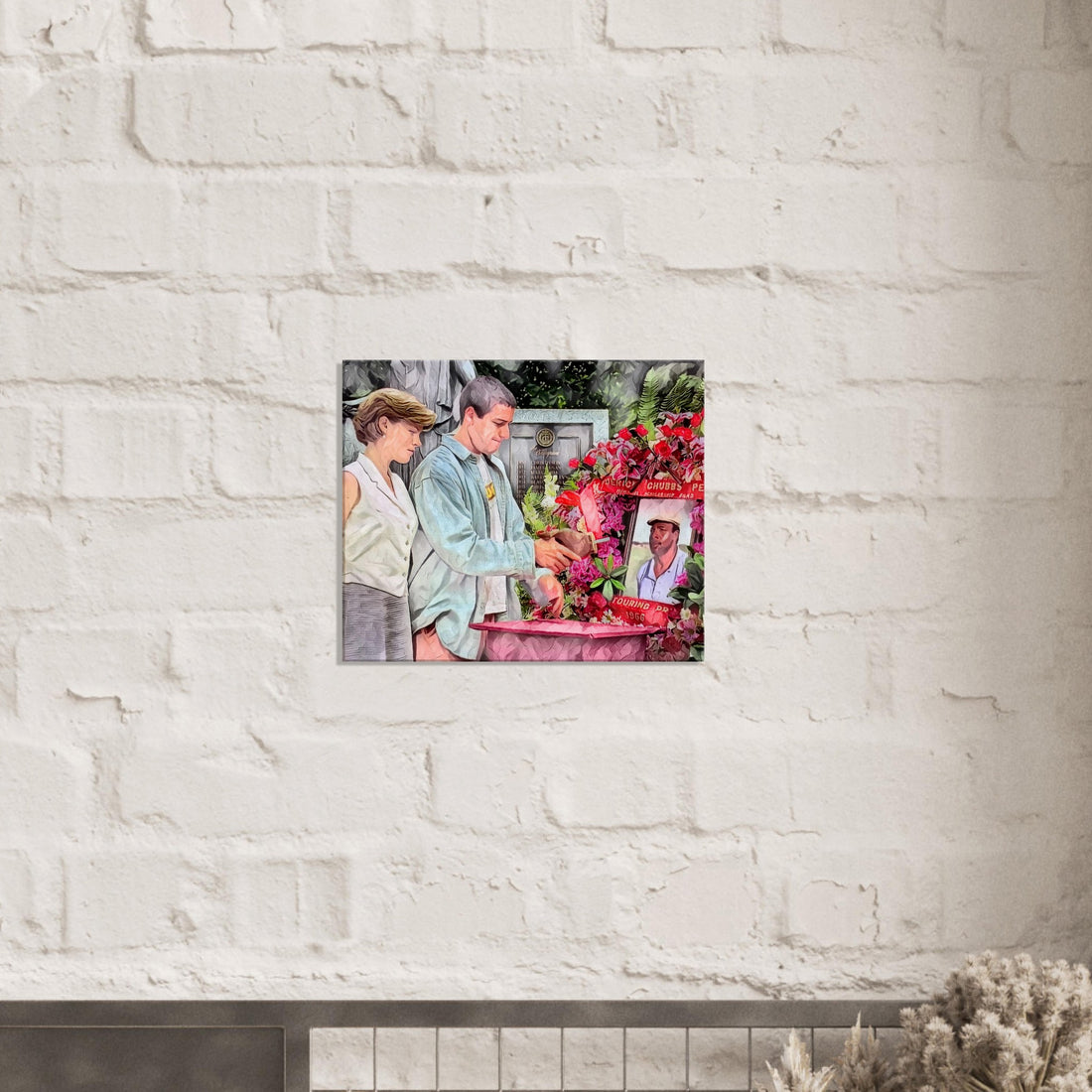 Chubbs Peterson's funeral scene with Happy Gilmore characters oil on canvas print