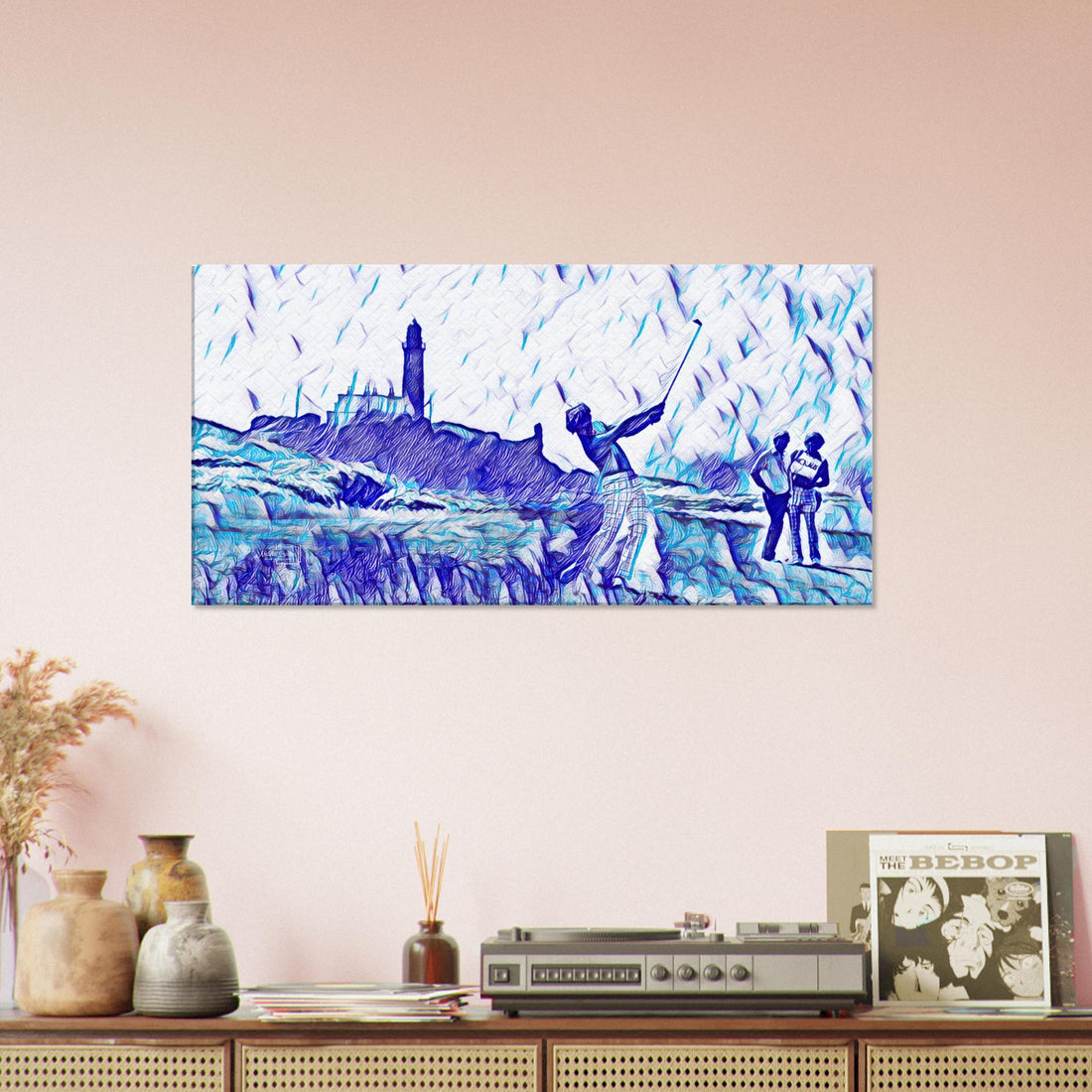 Memorable scene from the 1977 Open Championship at Turnberry golf wall art