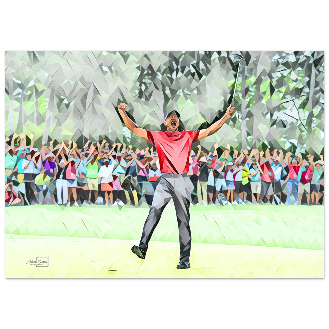 Tiger Woods walking the 18th hole at Augusta National golf wall art