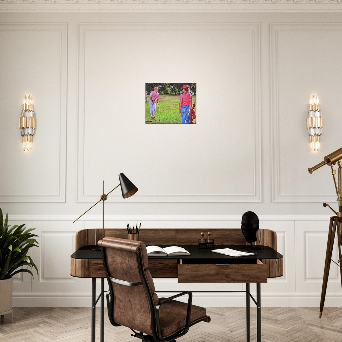 Caddyshack scene featuring Smails golf course wall art