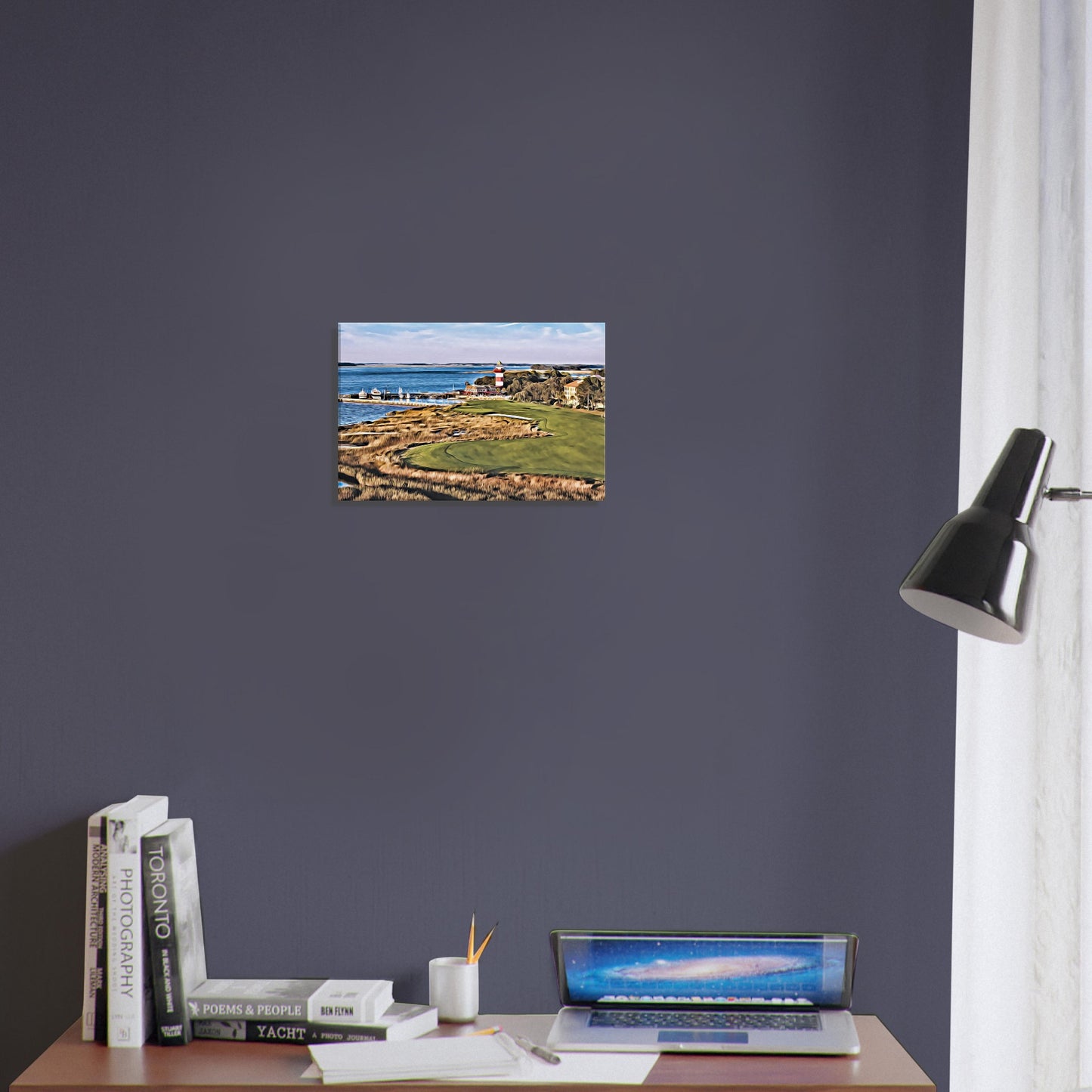 Harbour Town Golf Links 18th hole with lighthouse golf wall art