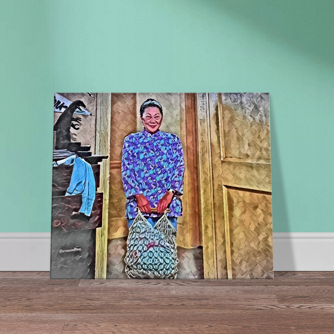 Happy Gilmore making a new friend on the golf course - Happy Gilmore oil on canvas print