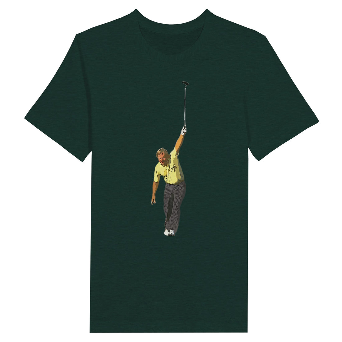 Close-up of Yes Sir! Jack Nicklaus '86 Masters golf t-shirt fabric