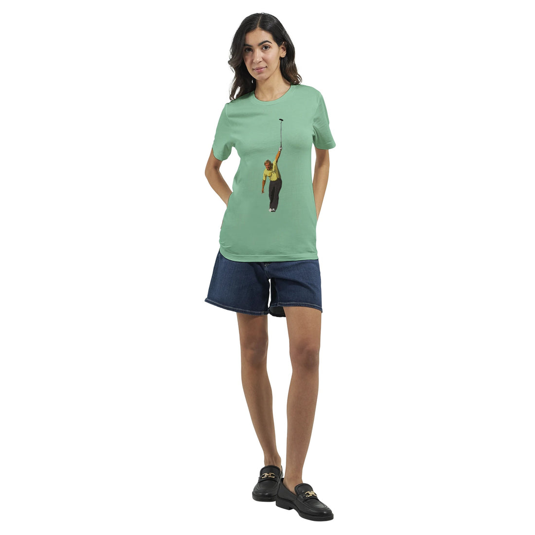 Model wearing Yes Sir! Jack Nicklaus '86 Masters golf t-shirt