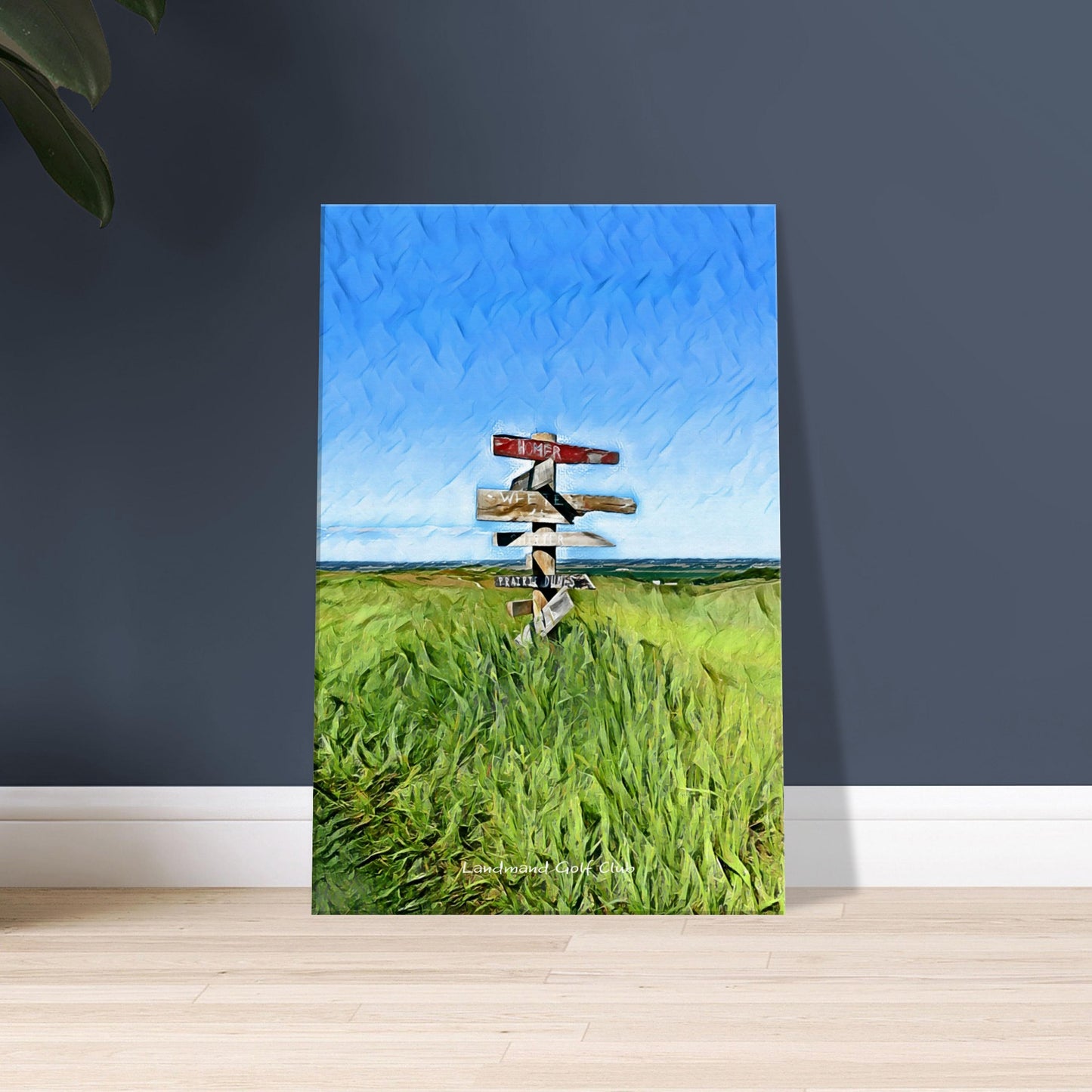 Landmand Golf Club - Wayfinding Sign - Oil Painting Canvas Art Print