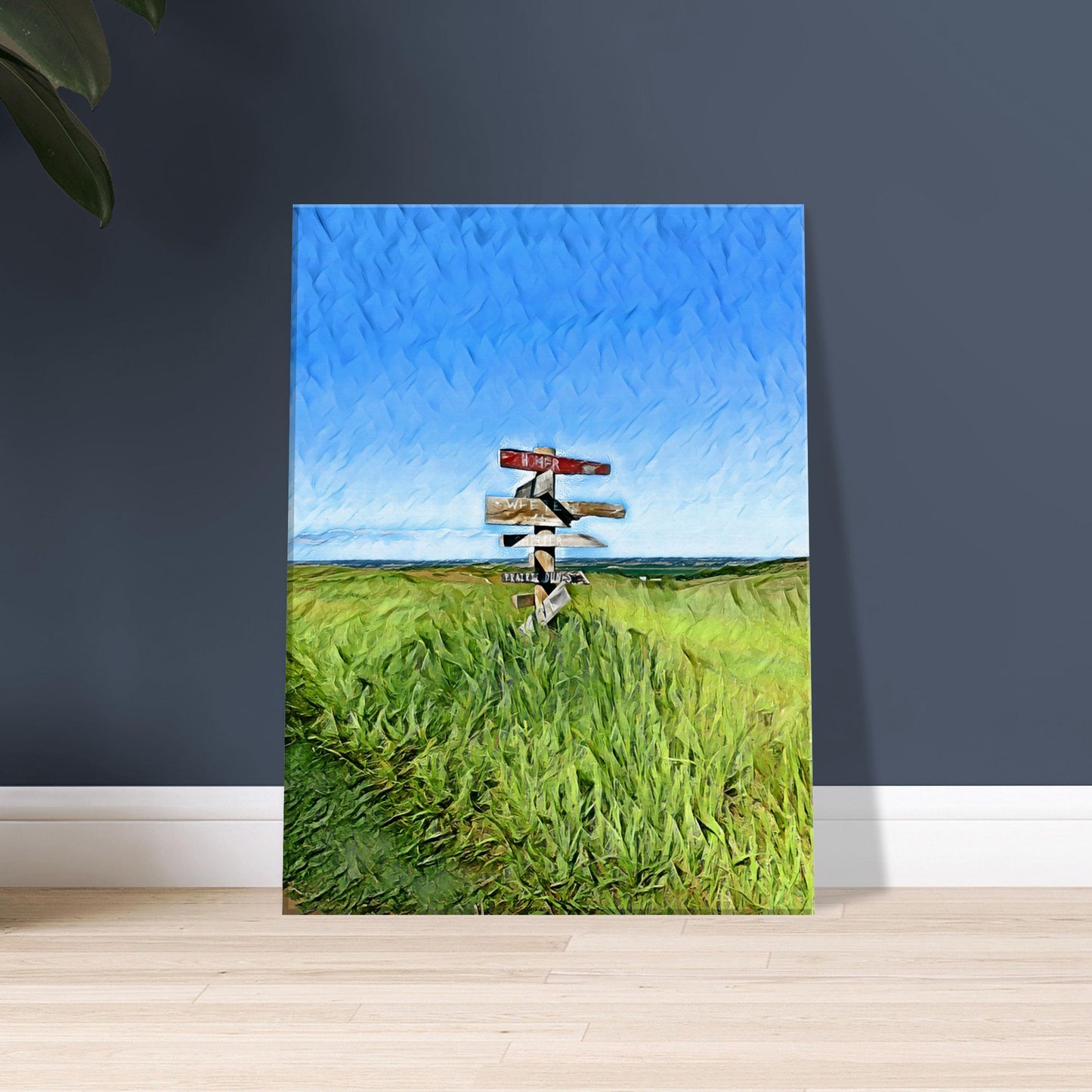 Landmand Golf Club - Wayfinding Sign - Oil Painting Canvas Art Print