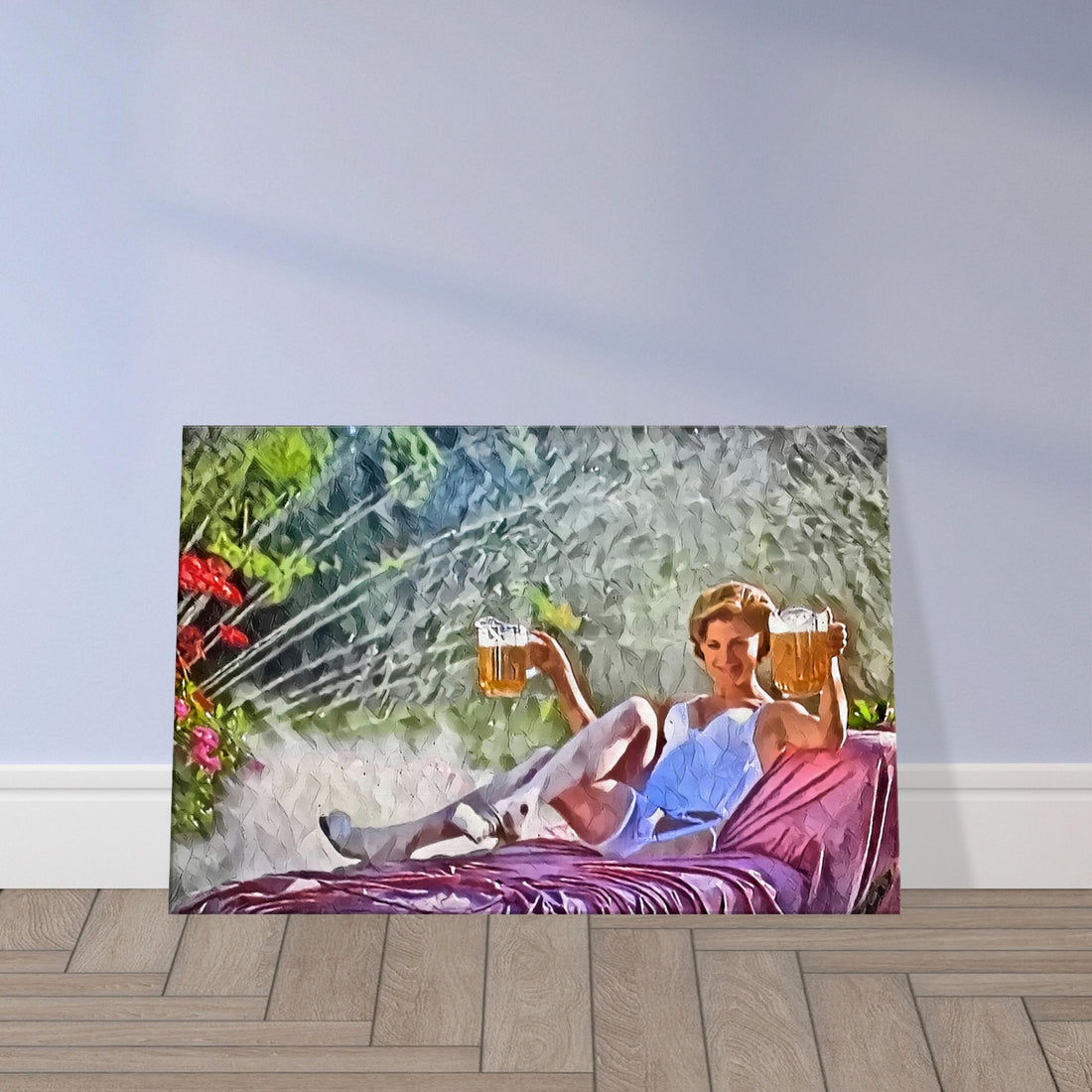 Happy Place - Happy Gilmore - Oil Painting Print on Canvas —  — Natural Birdies